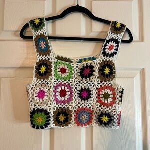 Multicolor Crochet Crop Top